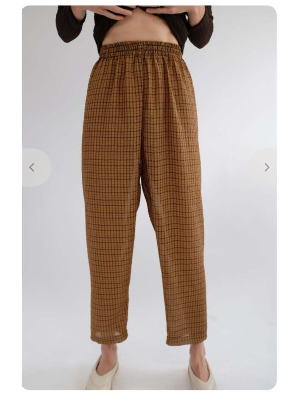 Beklina Basic Pant Plaid - Brown/Black
